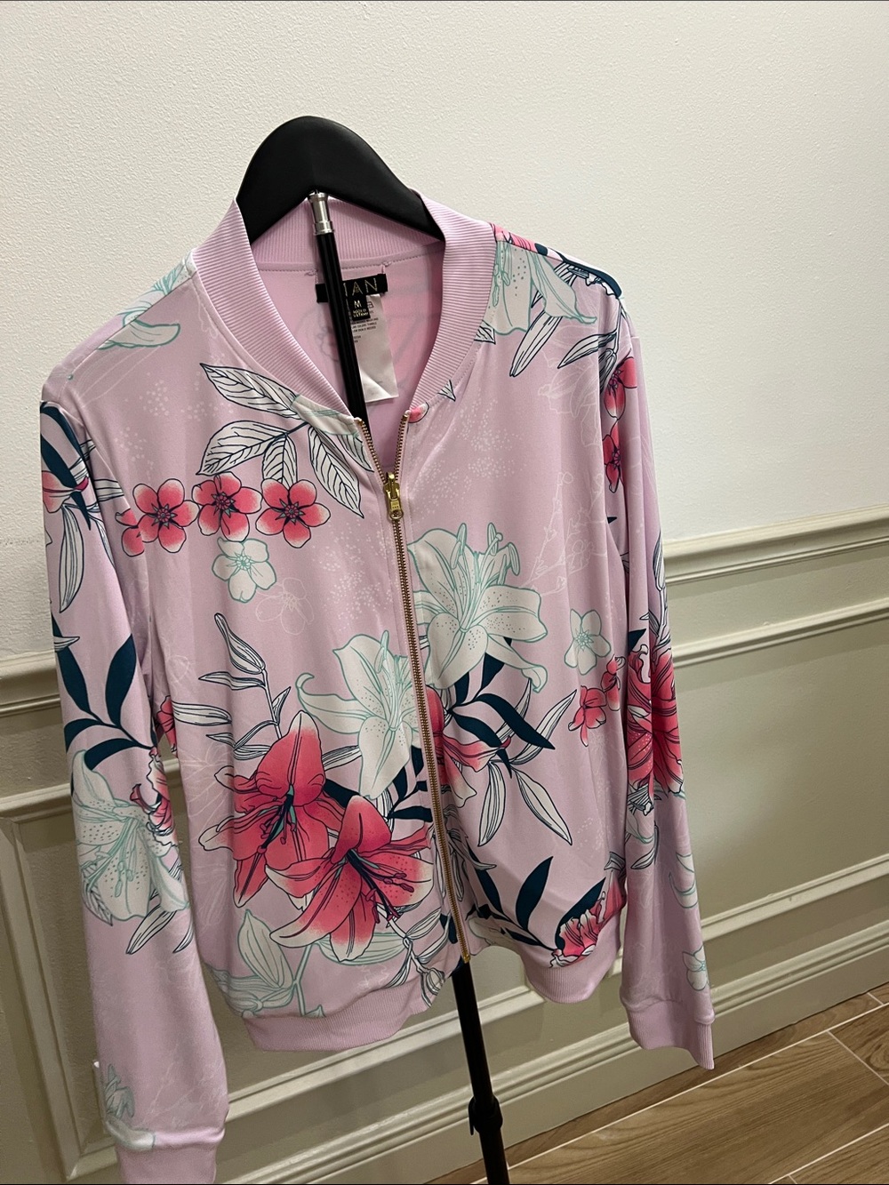 IMAN Pink Floral Bomber Jacket